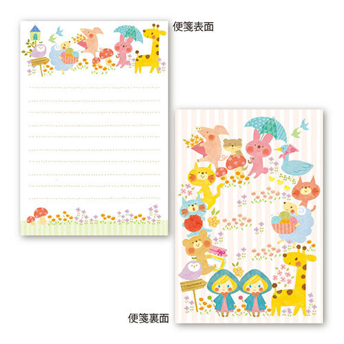 Illustrator Mr. Hirono Kaneko of "Kokoron" series. Cocoron Letter Set Writing Papers & Envelopes