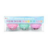 Nom Nom Narwhals Scented Erasers - Set of 3