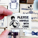 Bruce Lee Please Handle With Care Rubber Stamp