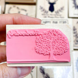 Tree Handmade By Rubber Stamp, perfect for labeling your homemade goodies, cookies and jam.