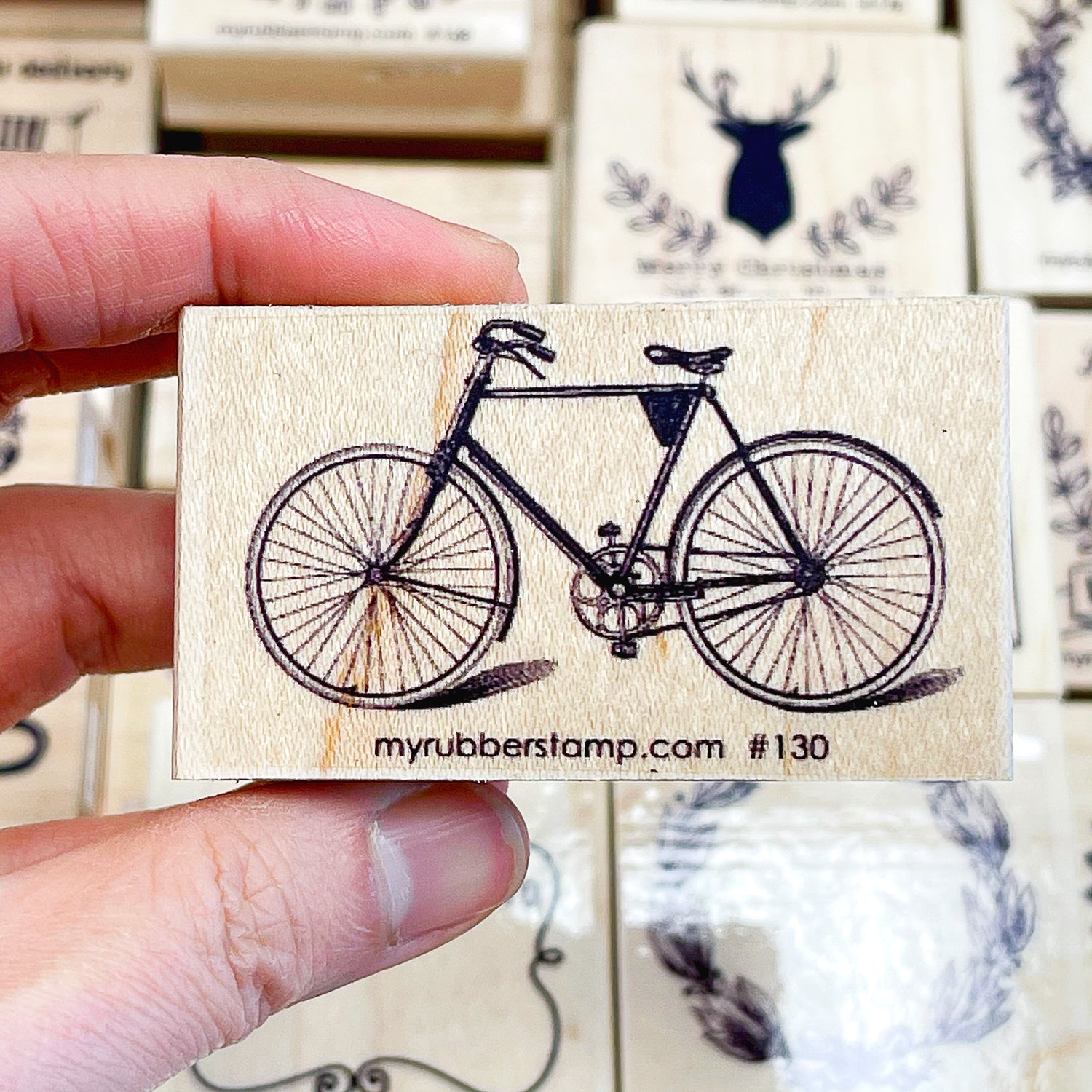 stamp fahrradhelm Bike Rubber Stamp