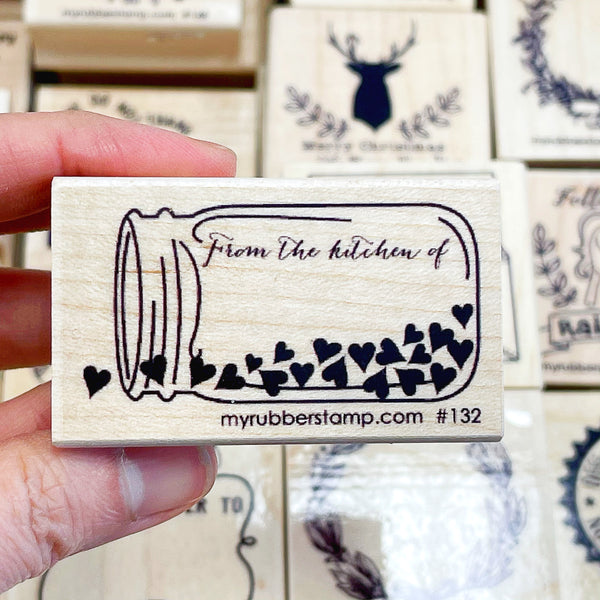 From The Kitchen Mason Jar Rubber Stamp