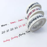 Calendar Washi Tape • Monthly & Daily Washi Tapes