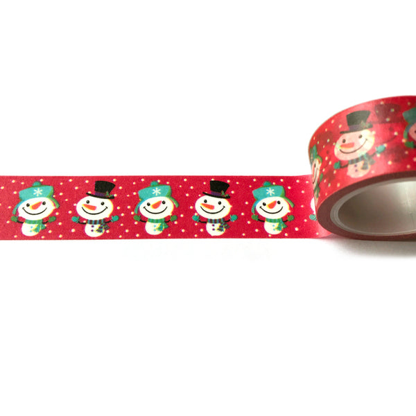 Snowman washi tape, holidays, Christmas, winter and snowing