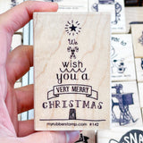 Christmas Tree - We wish you a very Merry Christmas and Happy New Year Rubber Stamp