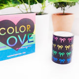 simply gilded Washi Tape BOX SET of 4 - Color Love MIDNIGHT 15mm + pink/gold/green/blue foil bows (February 28 Release)