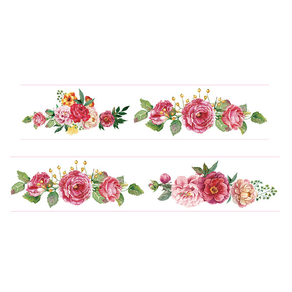 Floral Wonders Washi Tape like roses, peony and dahlia flower. 