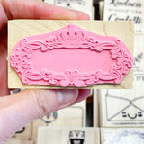 Vintage Crown Scroll Rubber Stamp, you can use it as address stamp, name stamp, ex libris stamp or as is.
