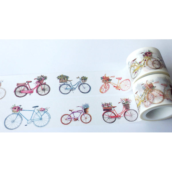 Bicycle with Flower Basket Washi Tape