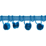 Turquoise Ball Fringe / Pom Pom Fringe. Use these pom pom trim in your planner spread, gift wrapping, tutu dress, advent calendar, hat making, curtains, baby blanket, pillows and all kind of craft projects.