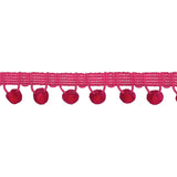 Strawberry Pink Ball Fringe / Pom Pom Fringe. Use these pom pom trim in your planner spread, gift wrapping, advent calendar, hat making, curtains, baby blanket, pillows and all kind of craft projects.