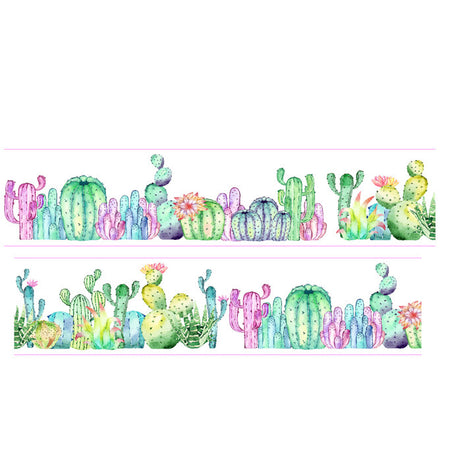 Cinta washi con motivos de jardín de cactus