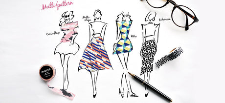 Retro Block Pattern Japanese Washi Tape • Multi Line Masté Masking Tape