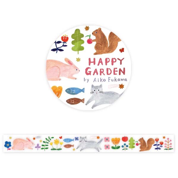 Happy Garden Clear Washi Tape by Aiko Fukawa