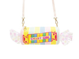 Clearly, you're a smarty pants and perhaps this clever addition to your wardrobe is just what you need to show the world what a smart aleck you are!  Detachable & adjustable strap Clear plastic "wrapper" detail on ends Dimension: 14"L x 4.25"W x 4.5"HSmart Girl Pastel Candy Handbag