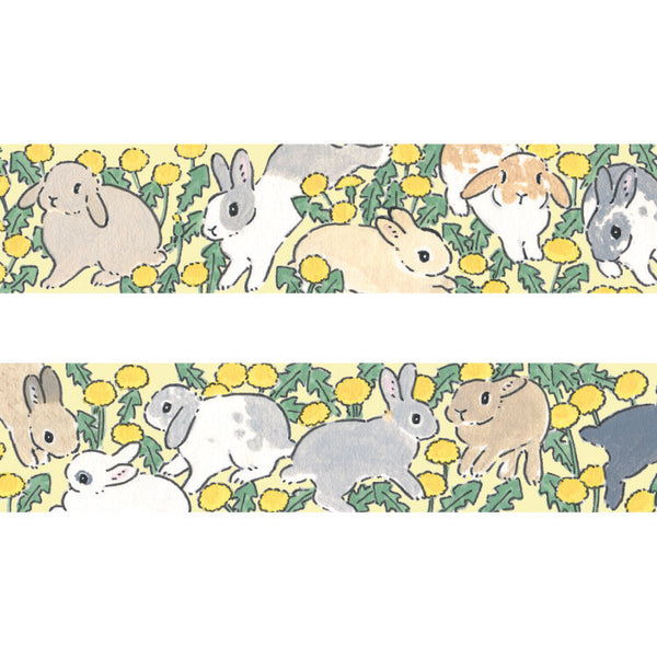 Schinako Moriyama Bunny in Dandelion Field Washi Tape