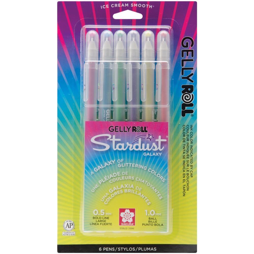 Gelly Roll Stardust Galaxy Gel Pens 6/Pkg