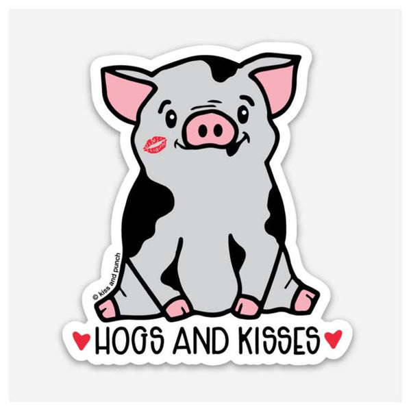 Hogs and Kisses Vinyl Sticker