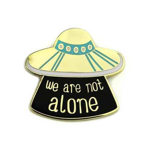 Badge Bomb UFO We Are Not Alone Enamel Pin