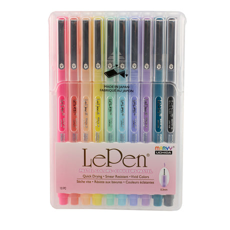 Le Pen Fine Point Pastel Set 10/Pkg Uchida