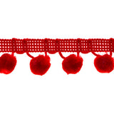 Red Ball Fringe / Pom Pom Fringe. Use these pom pom trim in your planner spread, gift wrapping, advent calendar, hat making, curtains, baby blanket, pillows and all kind of craft projects.