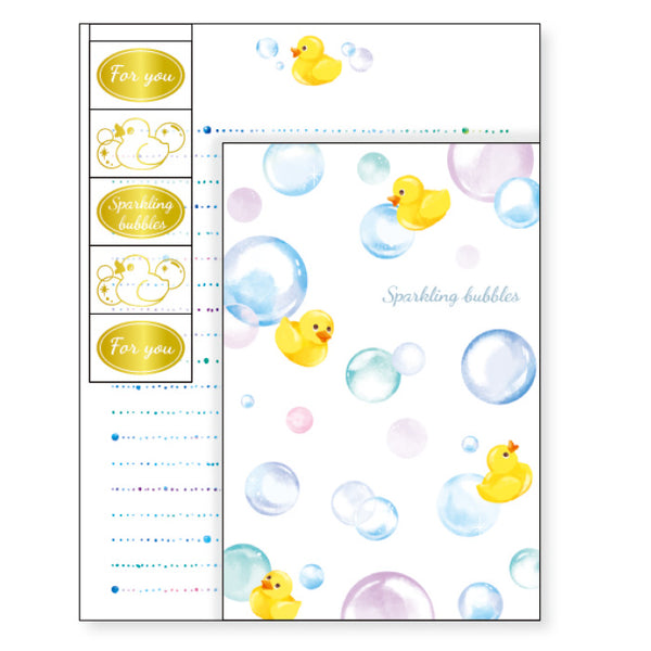 Sparkling Bubbles & Rubber Ducks letter set, send a snail mail today