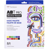 Tombow Basic Palette ABT PRO Brush Marker 12-Marker Sets Alcohol-Based