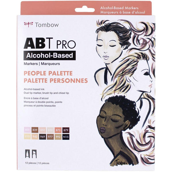 Tombow People Palette ABT PRO Brush Marker 12-Marker Sets Alcohol-Based
