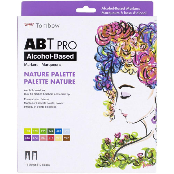 Tombow Nature Palette ABT PRO Brush Marker 12-Marker Sets Alcohol-Based