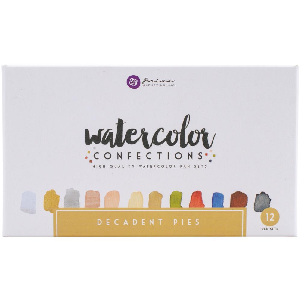 Prima Watercolor Confections Watercolor Pans Decadent Pies 12/Pkg