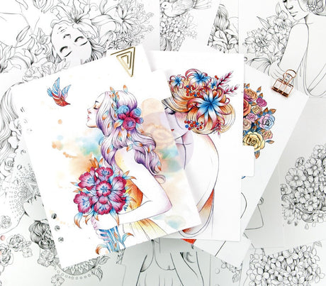 Princesses Fairies & Flowers My Prima Planner Coloring Tabbed Dividers 12/Pkg