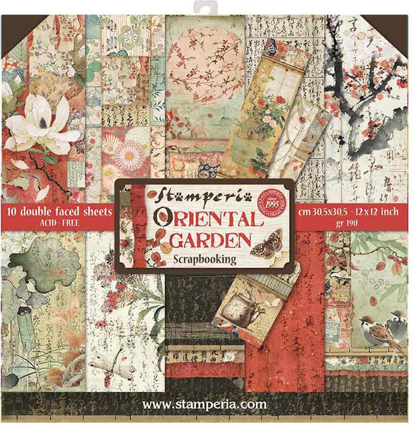 Oriental Garden Stamperia Paper Pad 12"X12" 10/Pkg