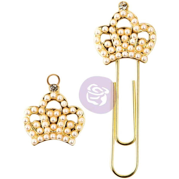 PTJ Pearl & Gold Crown Prima Traveler's Journal Decorative Clip and Charm Set