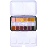 The artist grade, high quality and highly pigmented watercolor pans are sized perfectly for artists on the go. The professional grade paints provide bright, intense, smooth and long lasting colors that work beautifully for any art or mixed media project. The palette tins feature two convenient fold-out mixing areas.Prima Watercolor Confections Watercolor Pans Complexion 12/Pkg
