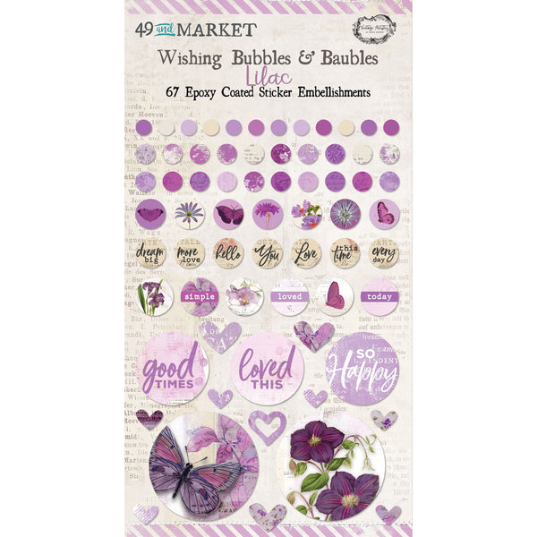 Epoxy Coated Wishing Bubbles & Baubles Lilac 67/Pkg 49 And Market