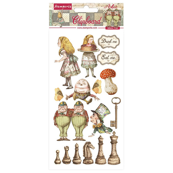Alice Through The Looking Glass Adhesive Chipboard 6"X12"