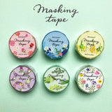 Cinta washi floral morada con ondas mentales