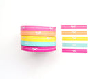 simply gilded PERFORATED WASHI TAPE 6mm set of 5 - Funky & Fresh PERFORATED SIMPLE BOW LINE + silver holographic foil (May Release, Presale) 