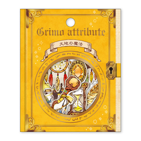 Grimo Attribute Earth Magic and Spell Flake Sticker Mind Wave 大地の魔法