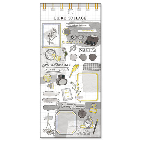Libre Collage Sticker Gray Mind Wave Seals Sticker