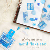 Photo Motif Blue Flake Sticker Mind Wave