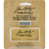 ADVANTUS Tim Holts Idea-Ology Tiny Attacher refills. These tiny staples are for use with Tim Holtz's Tiny Attacher only (attacher not included). This package contains 1550 1/8x1/4in silver staples. Imported. 