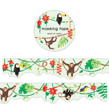 Mind Wave Jungle / Rainforest with Toucan and Monkey Masking Tape - Great for border and on top of the spreads.