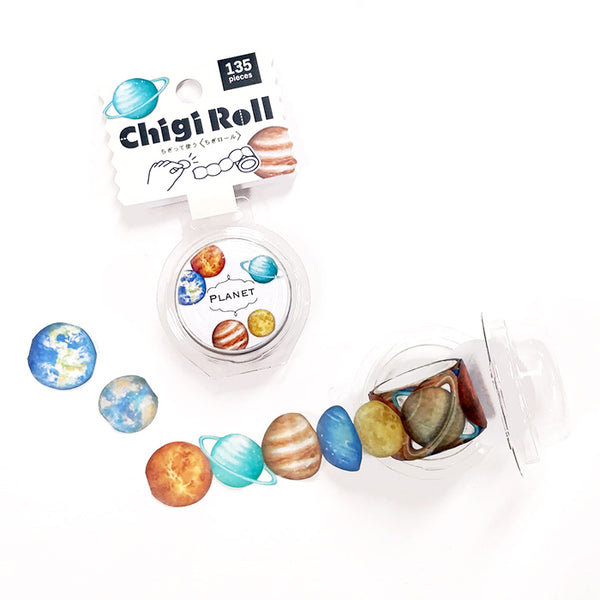 Planet Chigi Roll, 135pcs in a roll, it's perforated making it so easy to share with friends or include a few in the happy mails and swag bags =)