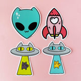 Alien Cats Vinyl Sticker Pack