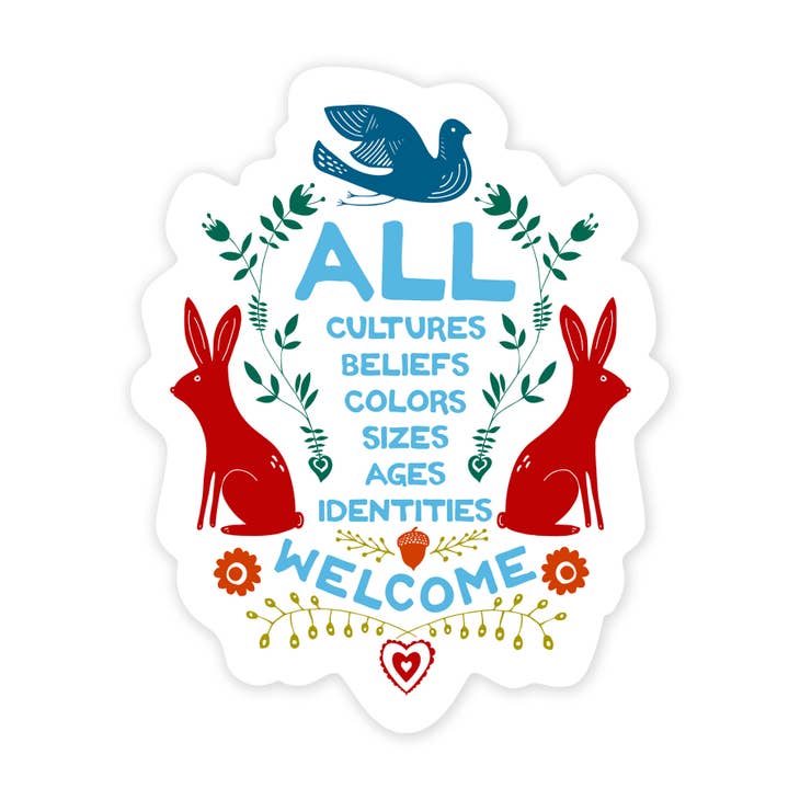 Pegatina de vinilo "Todos son bienvenidos"