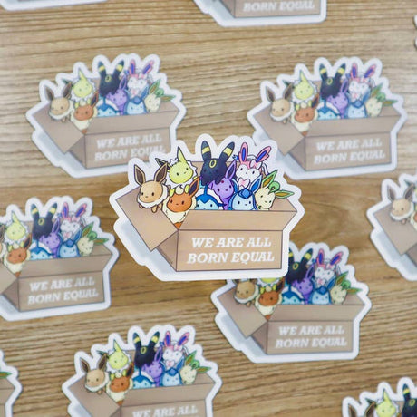 Pegatina de vinilo "Todos nacidos iguales"