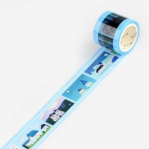 Light Blue Film Washi Tape Clear BGM
