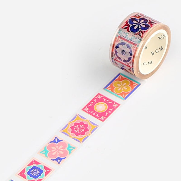 Stained Glass Garden Tile Washi Tape Clear BGM