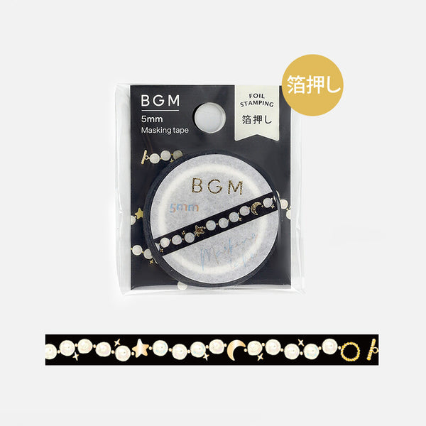 Pearl Necklace Slim Washi Tape BGM